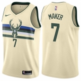 Youth Nike Milwaukee Bucks #7 Thon Maker Swingman Cream NBA Jersey - City Edition
