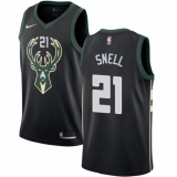 Youth Adidas Milwaukee Bucks #21 Tony Snell Authentic Black Alternate NBA Jersey - Statement Edition