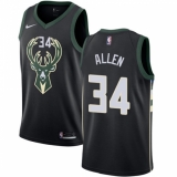 Men's Nike Milwaukee Bucks #34 Ray Allen Authentic Black Alternate NBA Jersey - Statement Edition