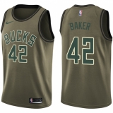Youth Nike Milwaukee Bucks #42 Vin Baker Swingman Green Salute to Service NBA Jersey