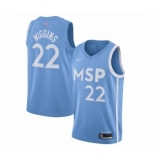 Men's Minnesota Timberwolves #22 Andrew Wiggins Swingman Blue Basketball Jersey - 2019 20 City Edition