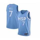 Men's Minnesota Timberwolves #7 Jordan Bell Swingman Blue Basketball Jersey - 2019 20 City Edition