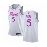 Men's Nike Minnesota Timberwolves #5 Gorgui Dieng White Swingman Jersey - Earned Edition