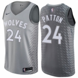 Men's Nike Minnesota Timberwolves #24 Justin Patton Authentic Gray NBA Jersey - City Edition