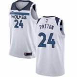 Youth Nike Minnesota Timberwolves #24 Justin Patton Authentic White NBA Jersey - Association Edition