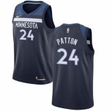 Men's Nike Minnesota Timberwolves #24 Justin Patton Swingman Navy Blue Road NBA Jersey - Icon Edition