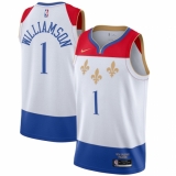 Youth New Orleans Pelicans #1 Zion Williamson Nike White 2020-21 Swingman Jersey