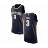Men's New Orleans Pelicans #3 Josh Hart Authentic Navy Blue Basketball Jersey - Icon Edition
