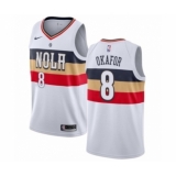Men's Nike New Orleans Pelicans #8 Jahlil Okafor White Swingman Jersey - Earned Edition