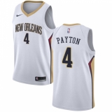 Men's Nike New Orleans Pelicans #4 Elfrid Payton Authentic White NBA Jersey - Association Edition