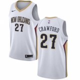 Men's Nike New Orleans Pelicans #27 Jordan Crawford Swingman White Home NBA Jersey - Association Edition