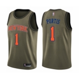 Men's New York Knicks #1 Bobby Portis Swingman Green Salute to Service Basketball Jersey