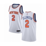 Men's New York Knicks #2 Wayne Ellington Authentic White Basketball Jersey - Association Edition