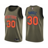 Men's New York Knicks #30 Julius Randle Swingman Green Salute to Service Basketball Jersey
