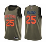 Men's New York Knicks #25 Reggie Bullock Swingman Green Salute to Service Basketball Jersey