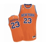 Men's New York Knicks #23 Mitchell Robinson Authentic Orange Alternate Basketball Jersey