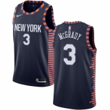 Men's Nike New York Knicks #3 Tracy McGrady Swingman Navy Blue NBA Jersey - 2018 19 City Edition