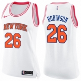 Women's Nike New York Knicks #26 Mitchell Robinson Swingman White/Pink Fashion NBA Jersey