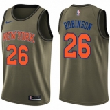 Men's Nike New York Knicks #26 Mitchell Robinson Swingman Green Salute to Service NBA Jersey