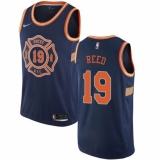 Men's Nike New York Knicks #19 Willis Reed Authentic Navy Blue NBA Jersey - City Edition