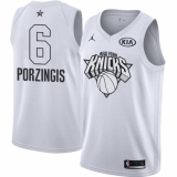 Men's Nike Jordan New York Knicks #6 Kristaps Porzingis Swingman White 2018 All-Star Game NBA Jersey