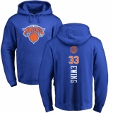 NBA Nike New York Knicks #33 Patrick Ewing Royal Blue Backer Pullover Hoodie