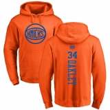 NBA Nike New York Knicks #34 Charles Oakley Orange One Color Backer Pullover Hoodie