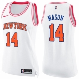 Women's Nike New York Knicks #14 Anthony Mason Swingman White/Pink Fashion NBA Jersey