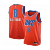 Men's Oklahoma City Thunder #8 Danilo Gallinari Authentic Orange Finished Basketball Jersey - Statement Edition