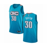 Men's Oklahoma City Thunder #30 Deonte Burton Authentic Turquoise Basketball Jersey - City Edition