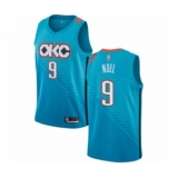 Men's Oklahoma City Thunder #9 Nerlens Noel Authentic Turquoise Basketball Jersey - City Edition