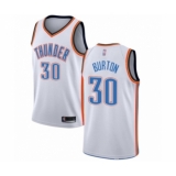 Women's Oklahoma City Thunder #30 Deonte Burton Swingman White Basketball Jersey - Association Edition