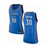 Women's Oklahoma City Thunder #30 Deonte Burton Swingman Royal Blue Basketball Jersey - Icon Edition