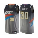 Women's Oklahoma City Thunder #30 Deonte Burton Swingman Gray Basketball Jersey - City Edition