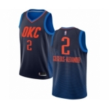 Men's Oklahoma City Thunder #2 Shai Gilgeous-Alexander Authentic Navy Blue Basketball Jersey Statement Edition