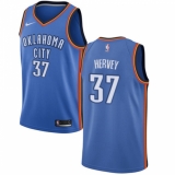 Men's Nike Oklahoma City Thunder #37 Kevin Hervey Swingman Royal Blue NBA Jersey - Icon Edition