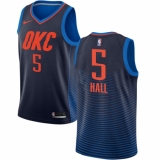 Men's Nike Oklahoma City Thunder #5 Devon Hall Swingman Navy Blue NBA Jersey Statement Edition