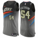 Men's Nike Oklahoma City Thunder #54 Patrick Patterson Authentic Gray NBA Jersey - City Edition