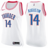 Women's Nike Oklahoma City Thunder #14 D.J. Augustin Swingman White/Pink Fashion NBA Jersey