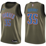 Youth Nike Oklahoma City Thunder #35 Kevin Durant Swingman Green Salute to Service NBA Jersey