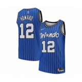 Men's Orlando Magic #12 Dwight Howard Authentic Blue Hardwood Classics Basketball Jersey