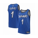 Men's Orlando Magic #1 Jonathan Isaac Authentic Blue Hardwood Classics Basketball Jersey