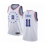 Youth Philadelphia 76ers #11 James Ennis White Swingman Jersey - Earned Edition