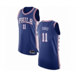 Men's Philadelphia 76ers #11 James Ennis Authentic Blue Basketball Jersey - Icon Edition