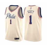 Women's Philadelphia 76ers #1 Mike Scott Swingman Cream Basketball Jersey - City Edition