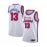 Youth Philadelphia 76ers #13 Wilt Chamberlain Swingman White Hardwood Classics Basketball Jersey