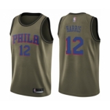 Youth Philadelphia 76ers #12 Tobias Harris Swingman Green Salute to Service Basketball Jersey