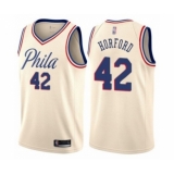 Men's Philadelphia 76ers #42 Al Horford Authentic Cream Basketball Jersey - City Edition