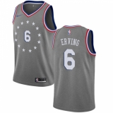 Men's Nike Philadelphia 76ers #6 Julius Erving Swingman Gray NBA Jersey - City Edition
