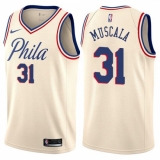 Men's Nike Philadelphia 76ers #31 Mike Muscala Swingman Cream NBA Jersey - City Edition